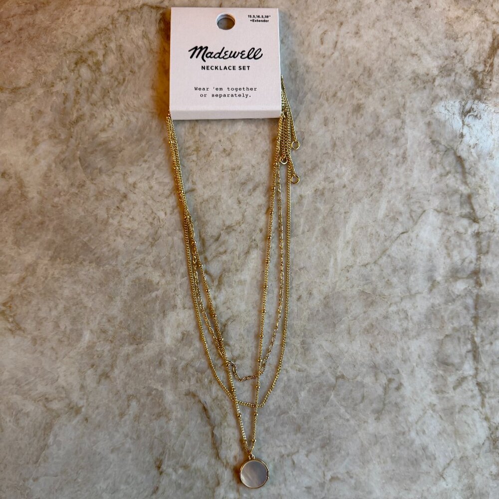 Madewell Three-Pack Mother of Pearl Necklace Set